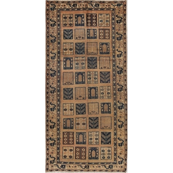Vintage Bakhtiari Patchwork Oriental Hand Knotted Wool Persian Rug - 10'11" x 5'2" Runner
