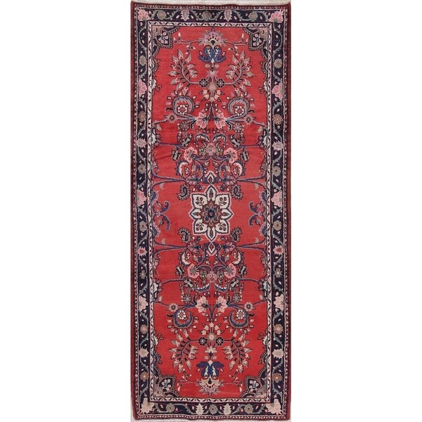 Vintage Lilian Oriental Hand Knotted Wool Persian Rug - 9'8" x 3'9" Runner