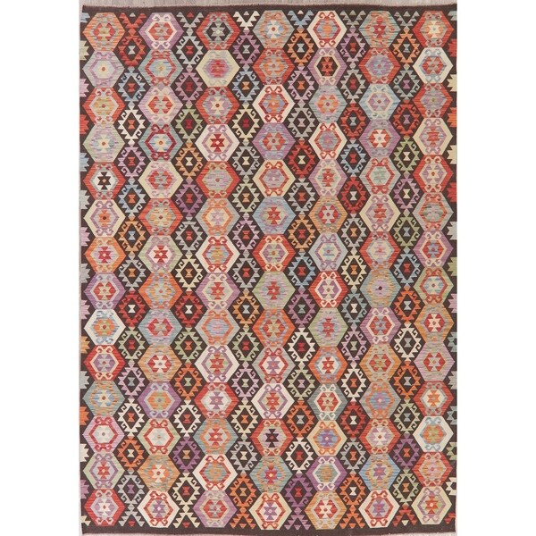 Modern Kilim Oriental Handmade Wool Turkish Area Rug - 11'7" x 8'4"