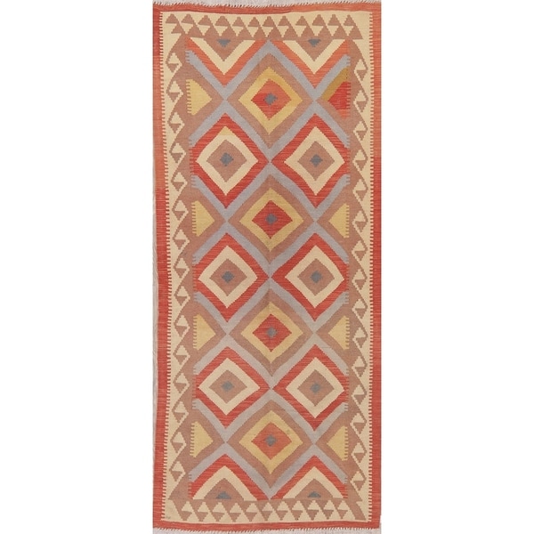 Modern Kilim Oriental Flat-Weave Wool Turkish Rug - 8'3" x 3'6" Runner