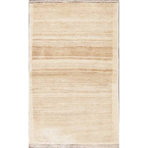 Gabbeh Stripe Oriental Hand Knotted Wool Persian Area Rug - 3'10" x 2'6"