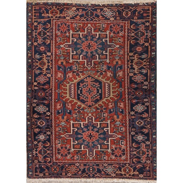 Antique Gharajeh Tribal Oriental Hand Knotted Wool Persian Area Rug - 4'5" x 3'5"