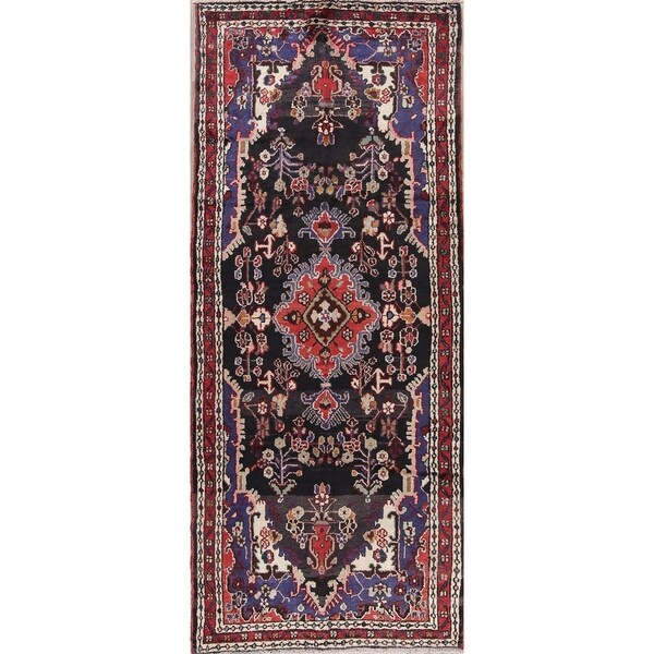 Hamedan Oriental Hand Knotted Wool Persian Rug - 9'4" x 3'8" Runner