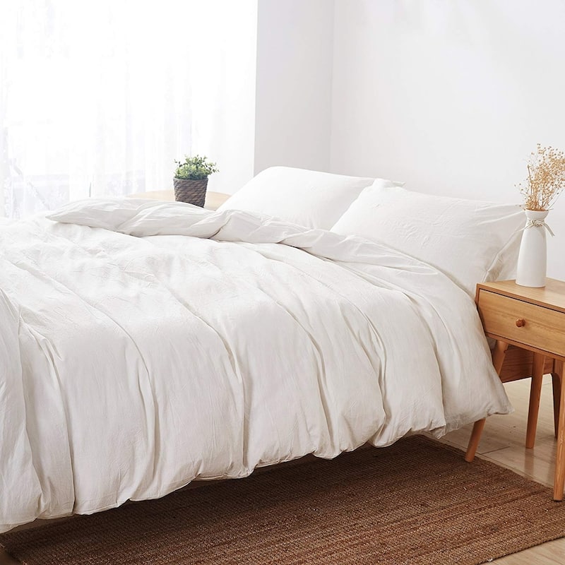 Carson Carrington Gradersta 3-piece Cotton Duvet Cover Set - White - King