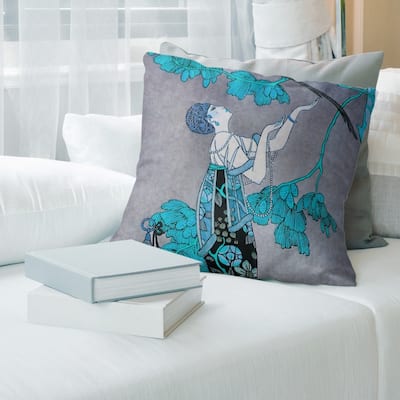 Porch & Den George Barbier 'Woman in Gray' Throw Pillow