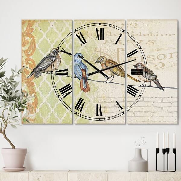 Shop Designart Birds Gathered On Wire Paris Ii Large Cottage