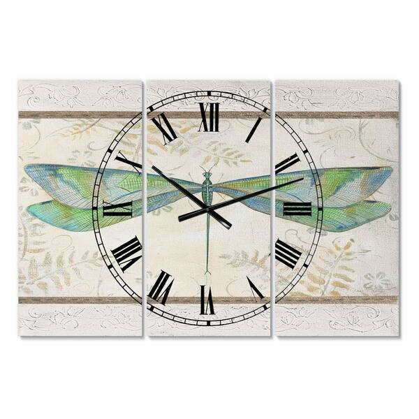 Shop Designart Summer Dragonfly 3 Oversized Cottage Wall Clock