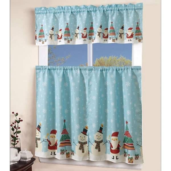 Shop Marcielo 3pcs Christmas Kitchen Window Curtain With Swag And