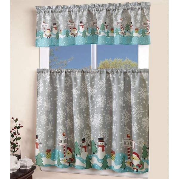 Shop Marcielo 3pcs Christmas Kitchen Window Curtain With Swag And