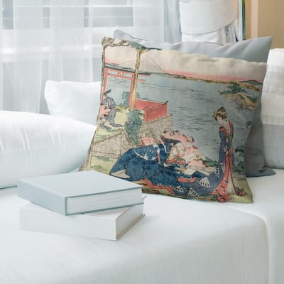 Porch & Den Katsushika Hokusai 'Japanese Courtesan' Throw Pillow