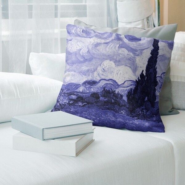 Porch & Den Vincent Van Gogh 'Wheatfield with Cypresses' Throw Pillow