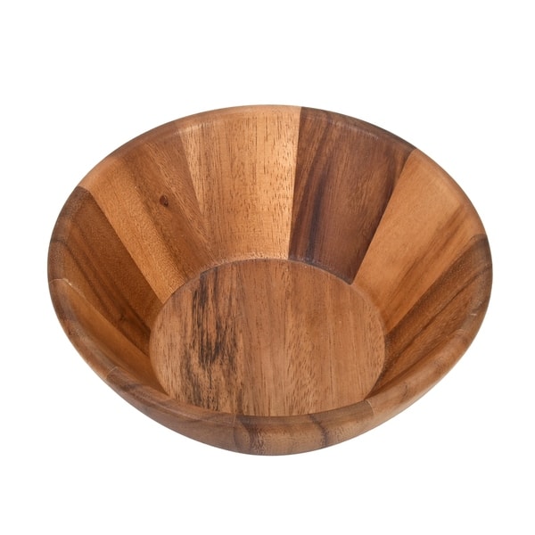 Natural Hand-Made Wooden Salad Bowl Classic Large Round Salad Soup Dining  Bowl Plates Wood Kitchen Utensils