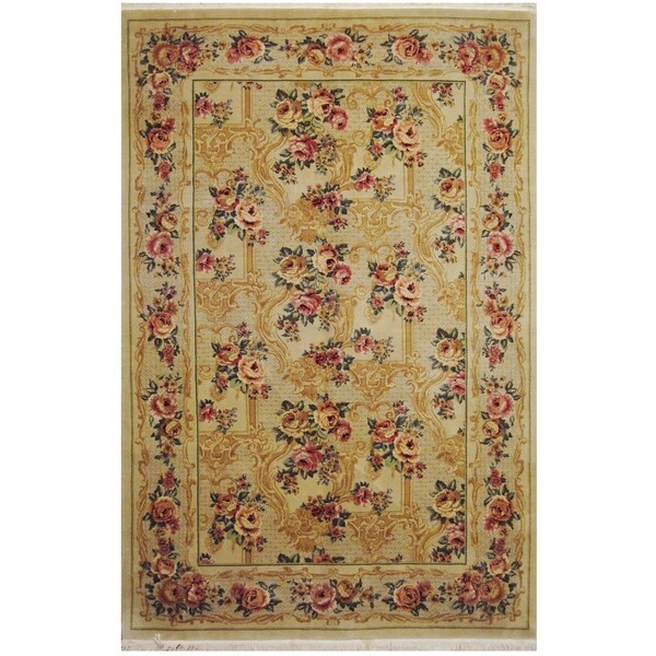 Handmade One-of-a-Kind Aubusson Wool Rug (Pakistan) - 5'9 x 8'9