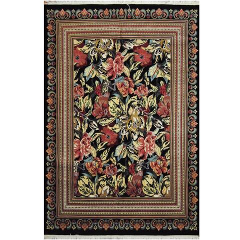 Handmade One-of-a-Kind Aubusson Wool Rug (Pakistan) - 6' x 9'