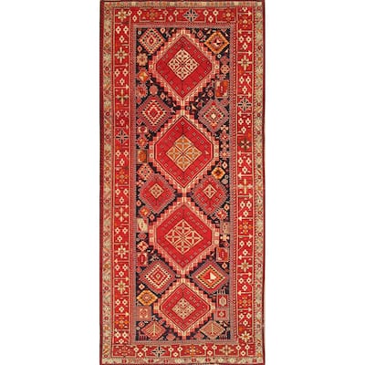 Pasargad Home Karabakh Collection Hand-Knotted Lambs Wool Runner - 5' 1" X 10' 5"