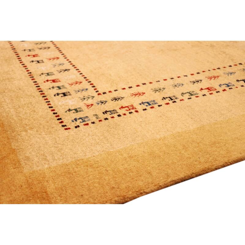 Pasargad Home Gabbeh Collection Hand-Knotted Lambs Wool Area Rug - 3' 6'' X 5' 5''