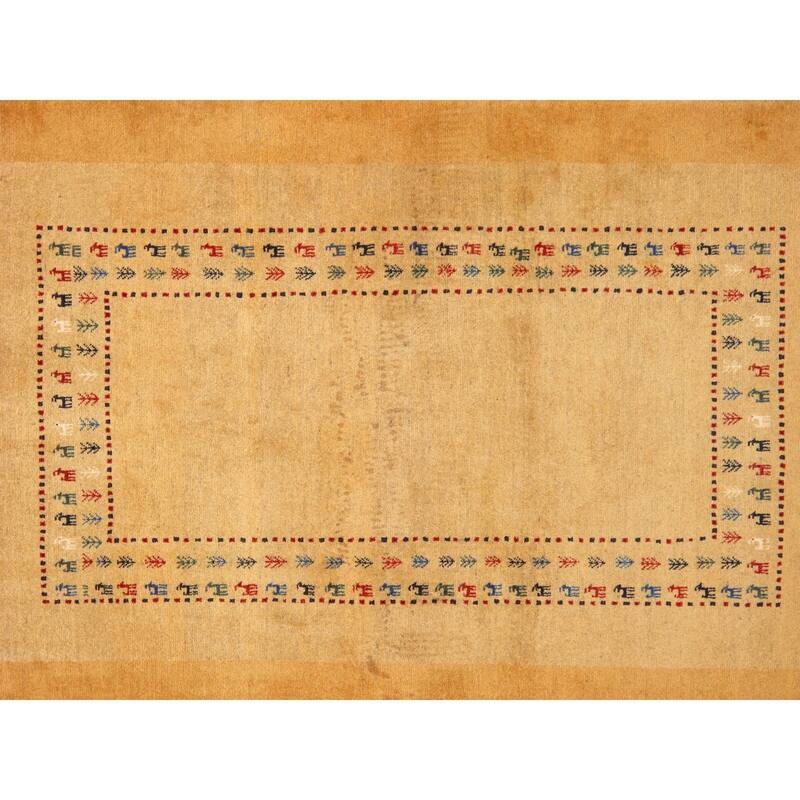 Pasargad Home Gabbeh Collection Hand-Knotted Lambs Wool Area Rug - 3' 6'' X 5' 5''