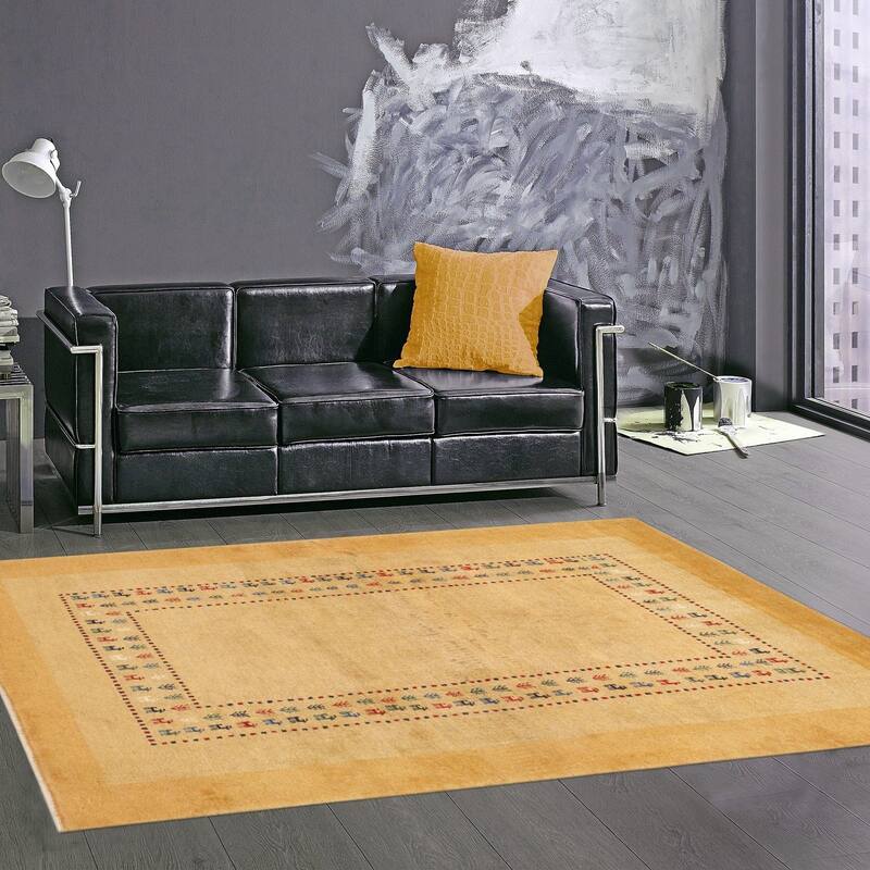 Pasargad Home Gabbeh Collection Hand-Knotted Lambs Wool Area Rug - 3' 6'' X 5' 5''