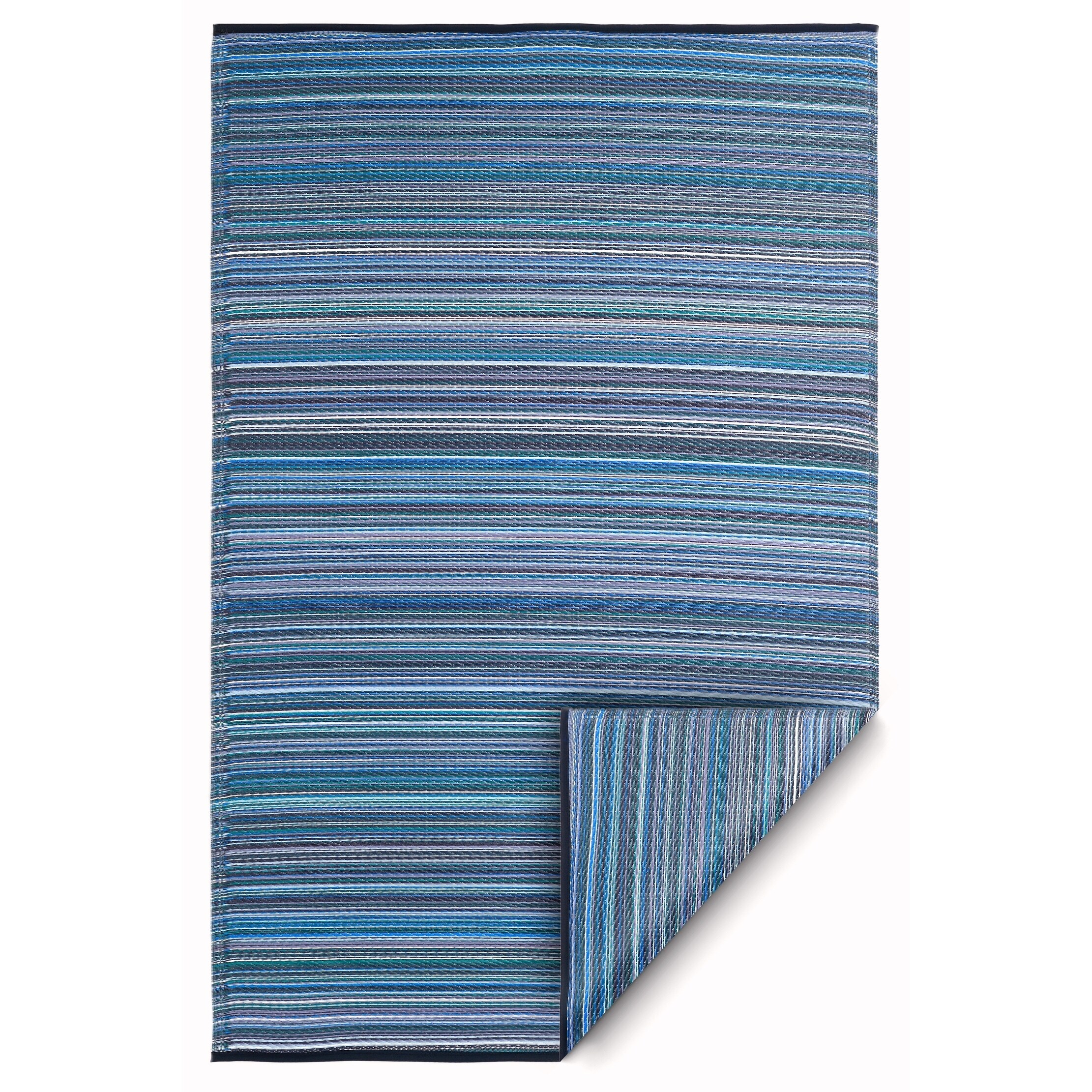 Fab Habitat Indoor Outdoor Recycled Plastic Rug Cancun Indigo 6 X 9