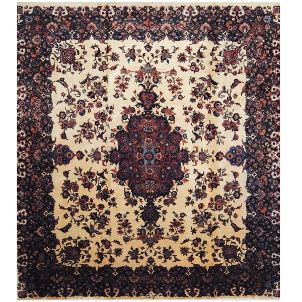 Handmade One-of-a-Kind Mashad Wool Rug (Iran) - 11'7 x 12'7