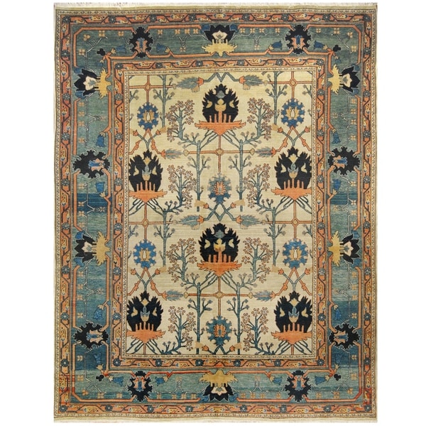 Handmade One-of-a-Kind Mahal Wool Rug (India) - 9'10 x 12'10