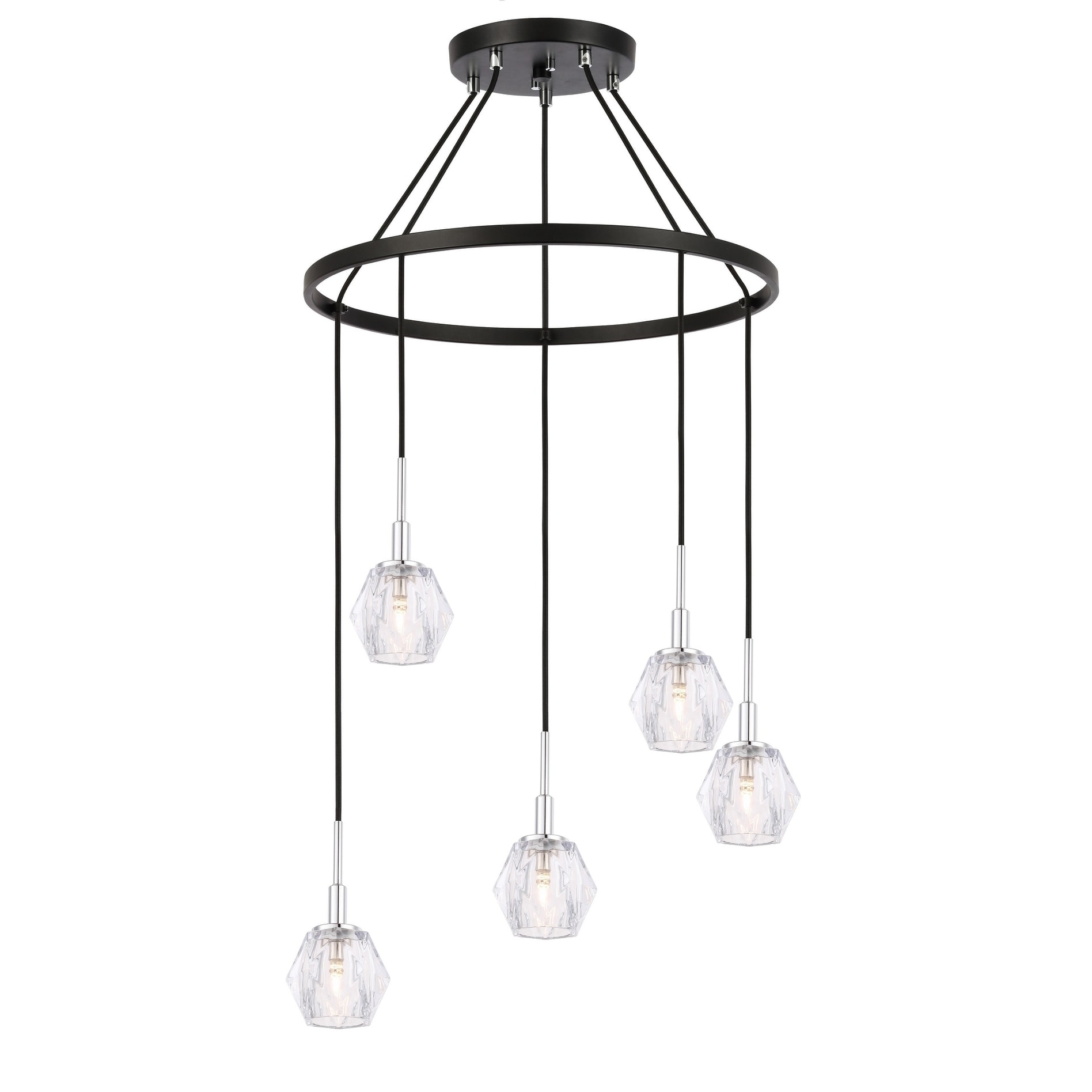 Woodbridge 18528CHZLE-C30410 Jewel 5L Pendant Chandelier w/LED - Chandeliers For Bedrooms by Overstock.com