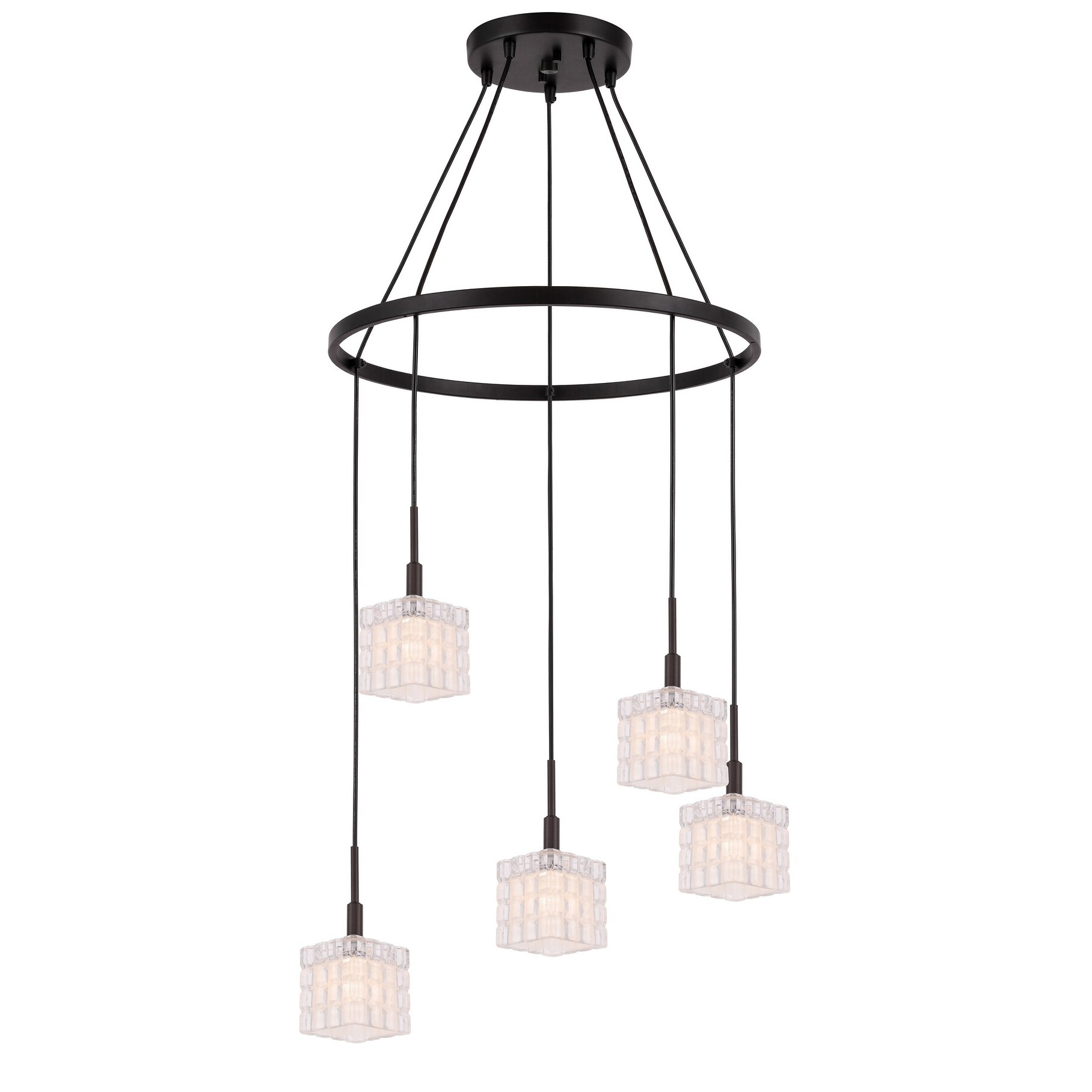 Woodbridge 18628BRZLE-C80415 Candice 5L Pendant Chandelier w/LED - Chandeliers For Bedrooms by Overstock.com