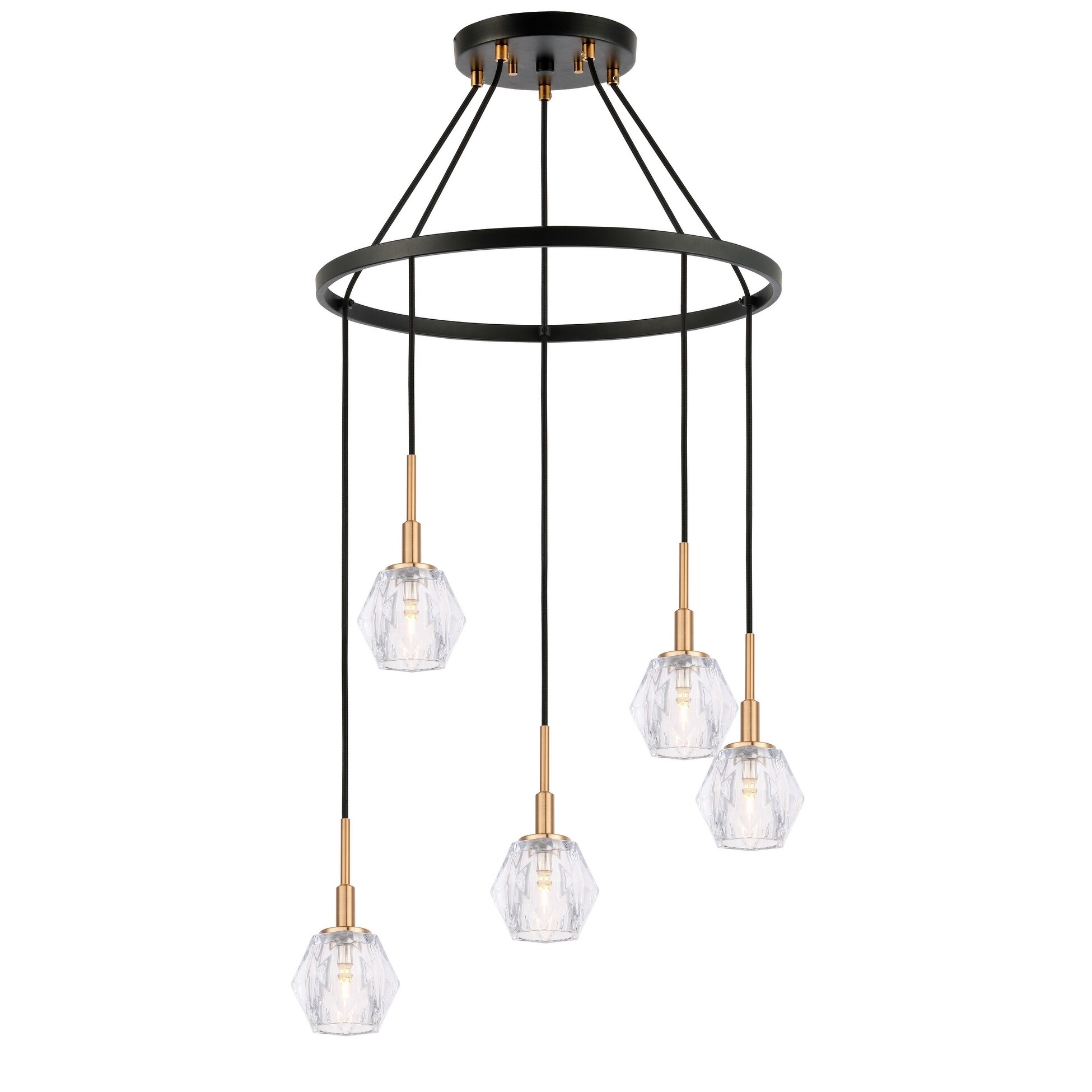 Woodbridge 18528CBZLE-C30410 Jewel 5L Pendant Chandelier w/LED - Chandeliers For Bedrooms by Overstock.com