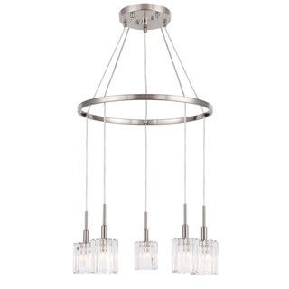 Woodbridge 18628STNLE-C10490 Candice 5L Pendant Chandelier w/LED - Chandeliers For Bedrooms by Overstock.com