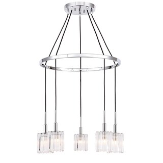 Woodbridge 18628CHRLE-C10490 Candice 5L Pendant Chandelier w/LED - Chandeliers For Bedrooms by Overstock.com