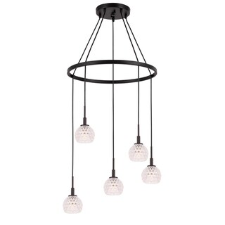 Woodbridge 21028BRZLE Elise 5L Pendant Chandelier w/LED (Clear Crystal Ball) - Chandeliers For Bedrooms by Overstock.com