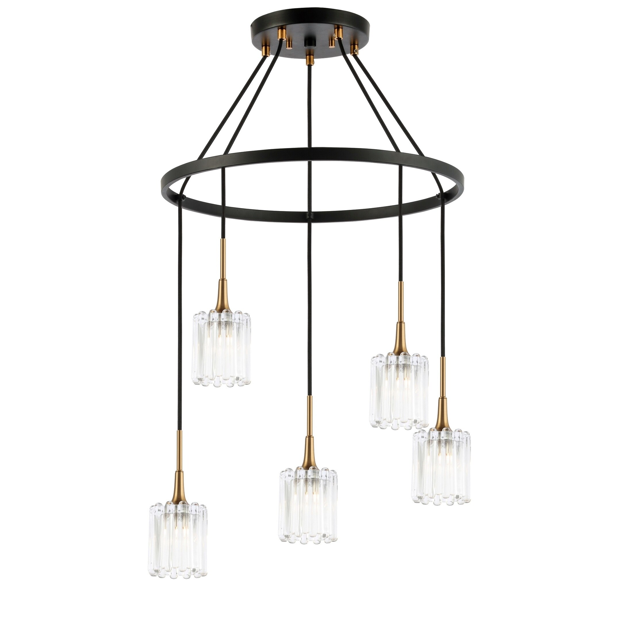 Woodbridge 21128CBZLE-C10490 Regent Park 5L Pendant Chandelier w/LED - Chandeliers For Bedrooms by Overstock.com