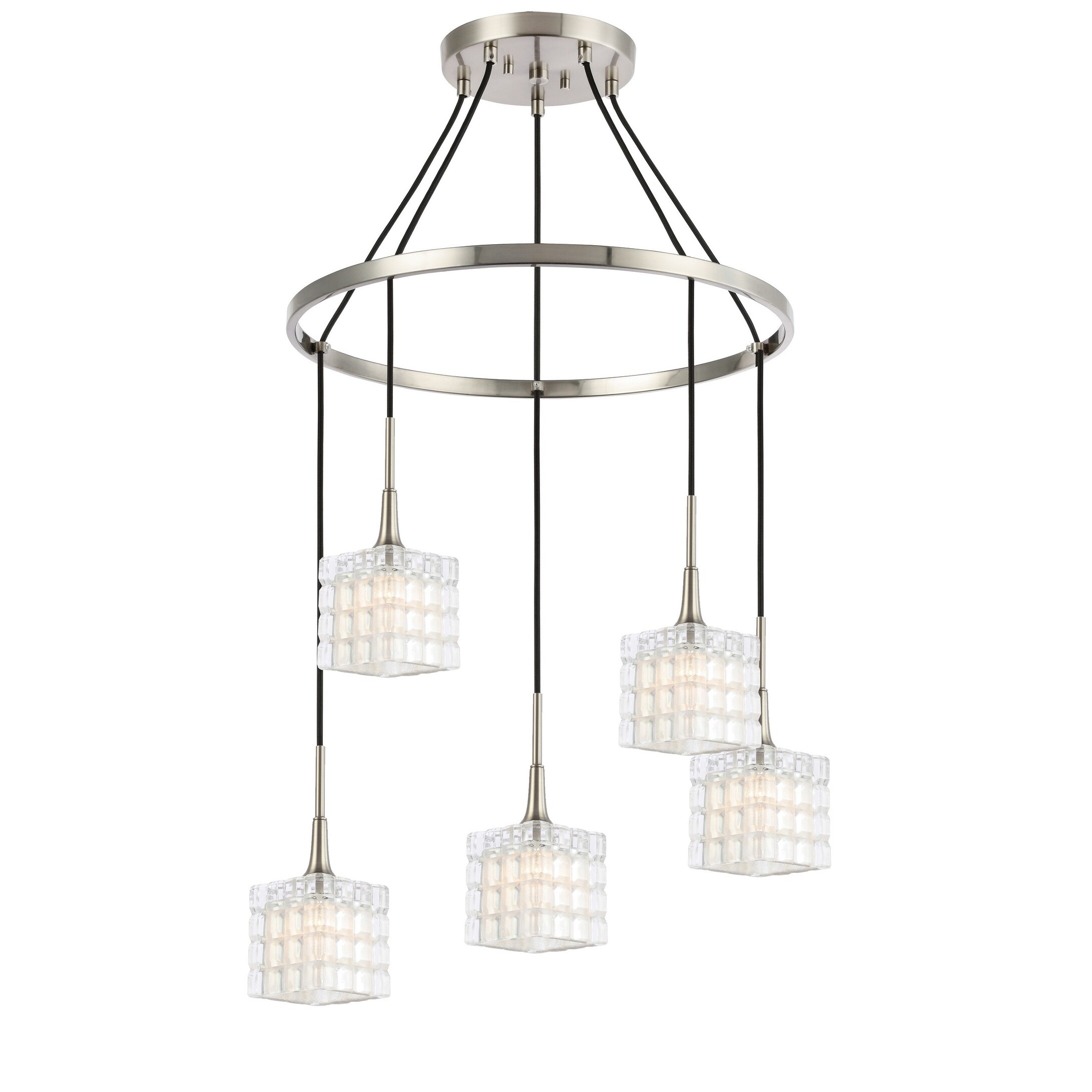 Woodbridge 21128STNLE-C80415 Regent Park 5L Pendant Chandelier w/LED - Chandeliers For Bedrooms by Overstock.com