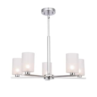 Woodbridge  17315CHRLE Claudia 5L Chandelier w/ LED (Opal Cylinder Glass) - Chandeliers For Bedrooms by Overstock.com
