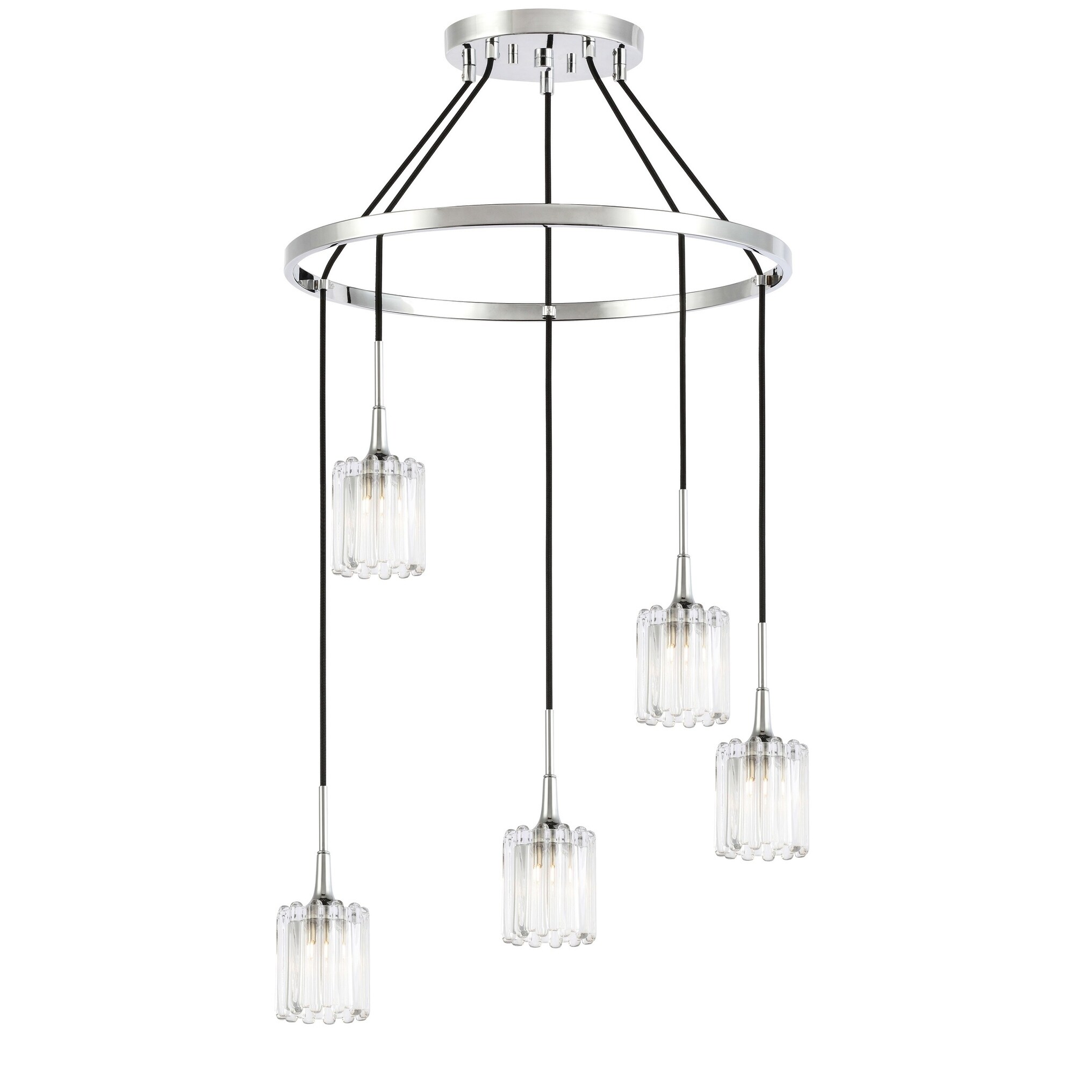 Woodbridge 21128CHRLE-C10490 Regent Park 5L Pendant Chandelier w/LED - Chandeliers For Bedrooms by Overstock.com