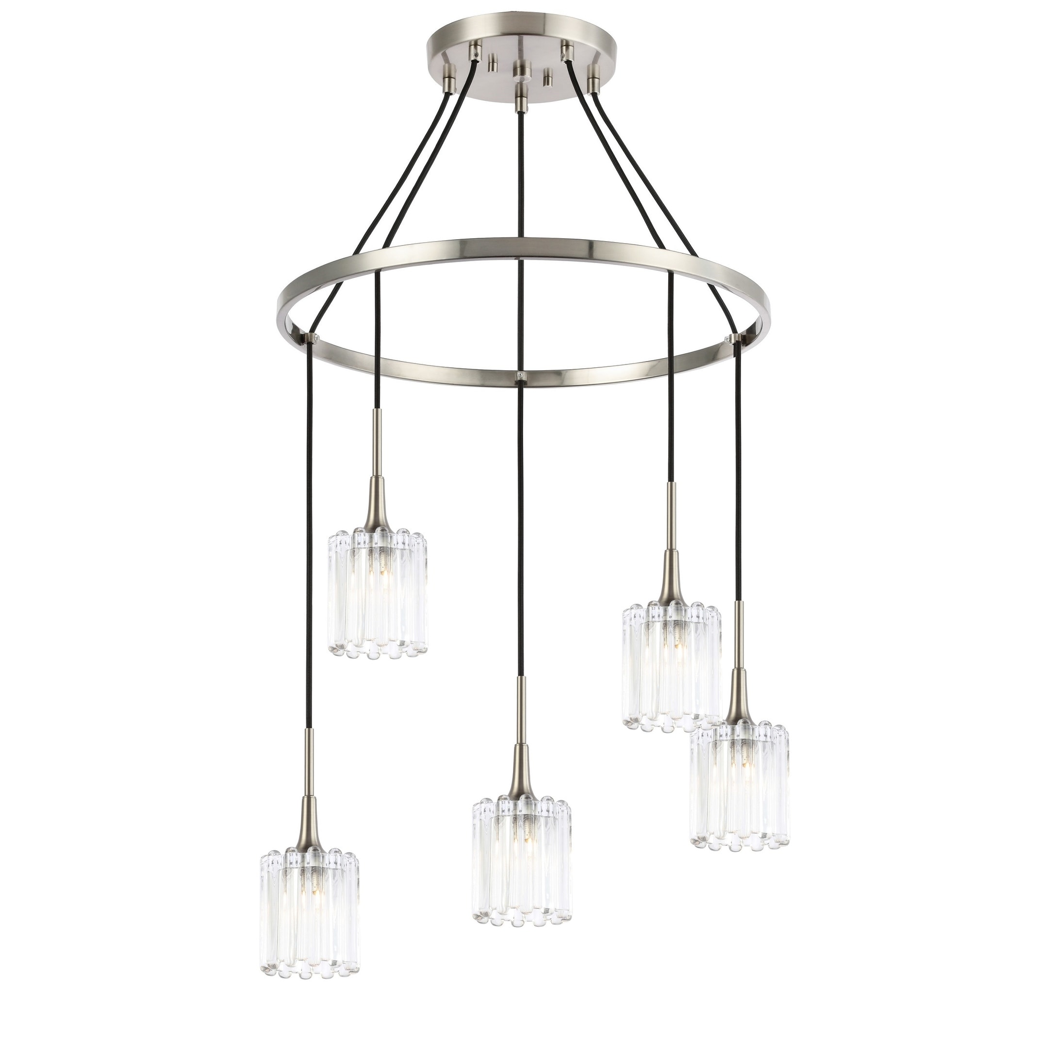 Woodbridge 21128STNLE-C10490 Regent Park 5L Pendant Chandelier w/LED - Chandeliers For Bedrooms by Overstock.com