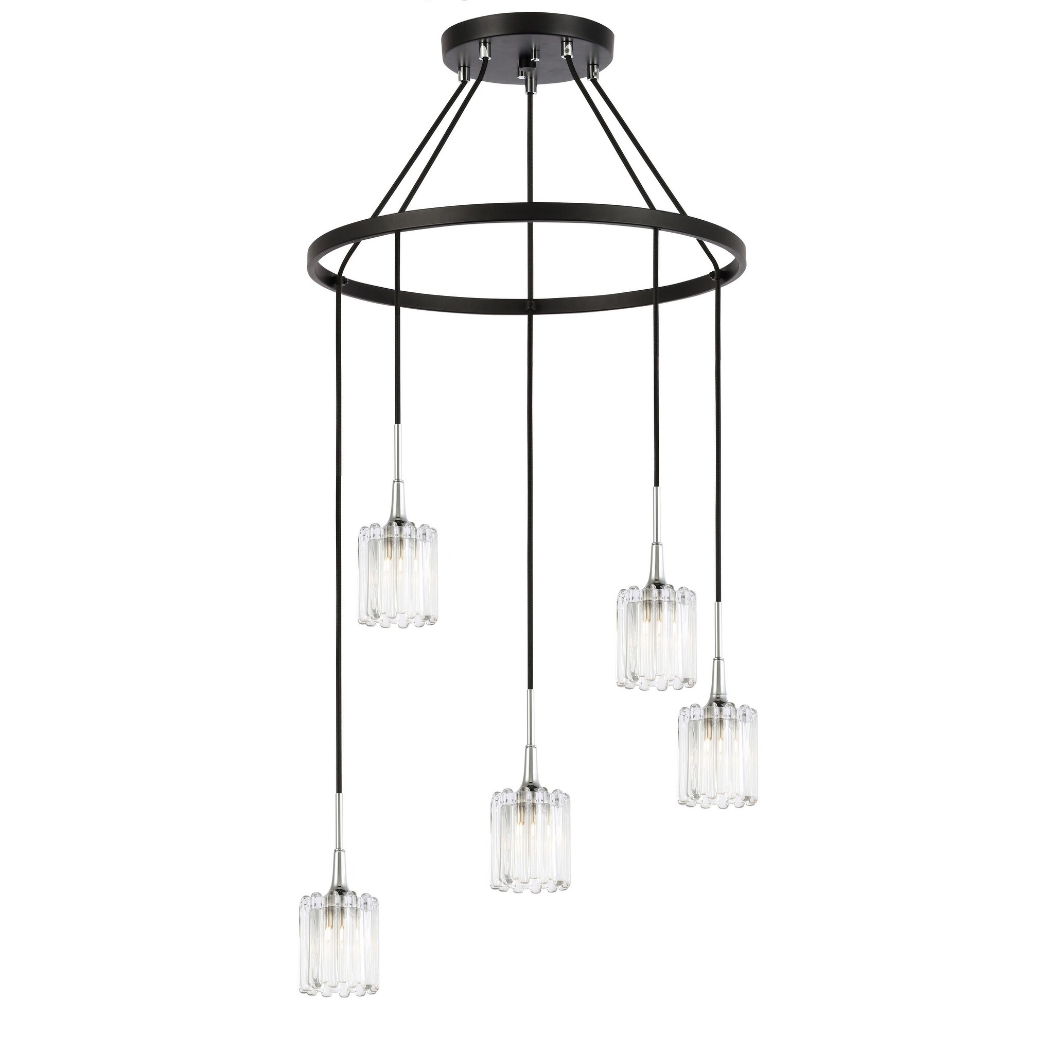 Woodbridge 21128CHZLE-C10490 Regent Park 5L Pendant Chandelier w/LED - Chandeliers For Bedrooms by Overstock.com