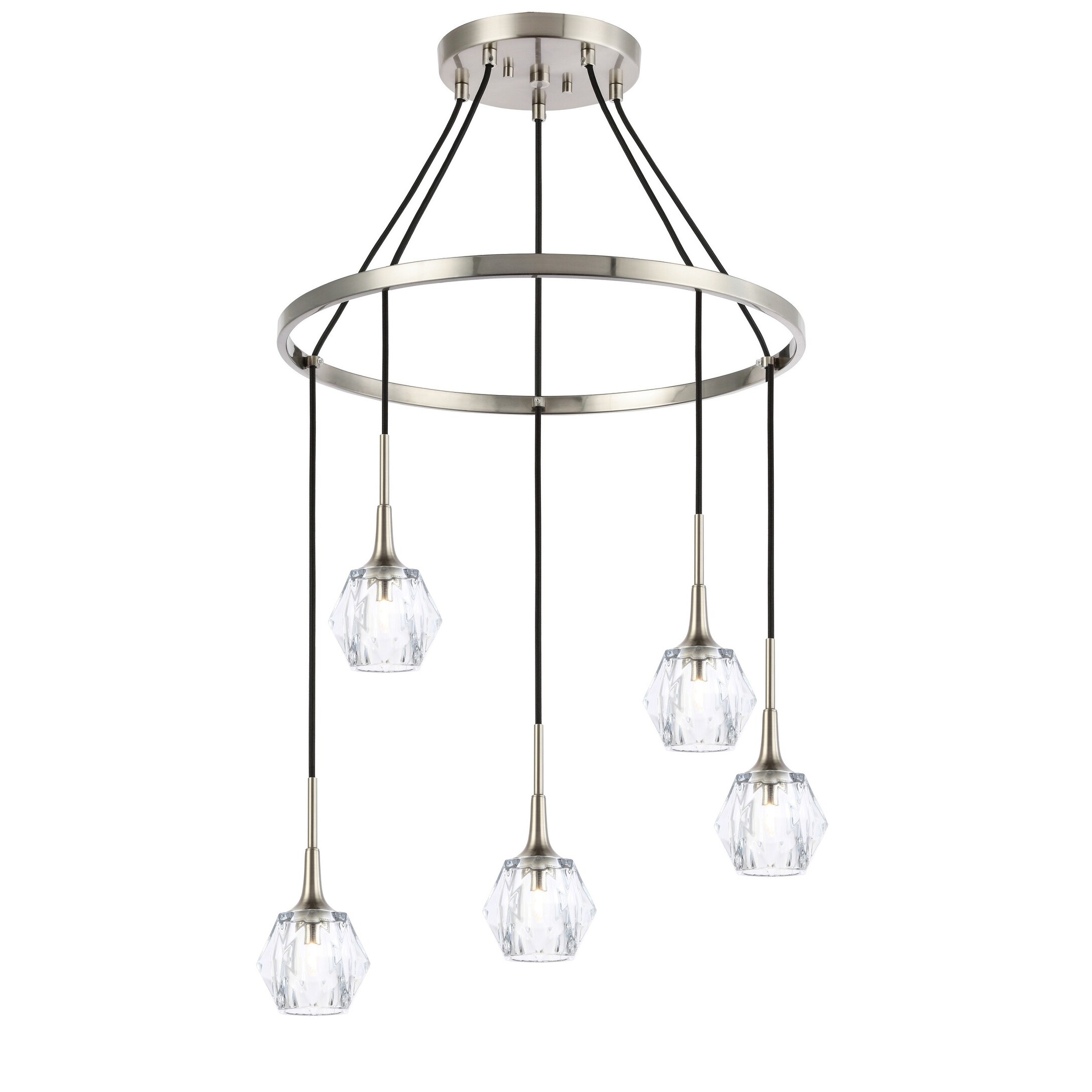 Woodbridge 21128STNLE-C30410 Regent Park 5L Pendant Chandelier w/LED - Chandeliers For Bedrooms by Overstock.com