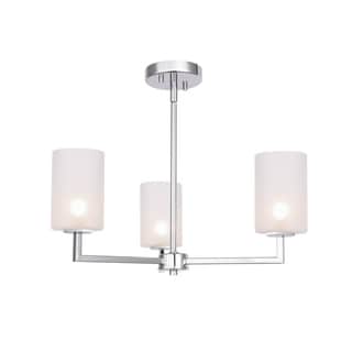 Woodbridge  18613CHRLE  Candice 3L Chandelier w/ LED (Opal Cylinder Glass) - Chandeliers For Bedrooms by Overstock.com