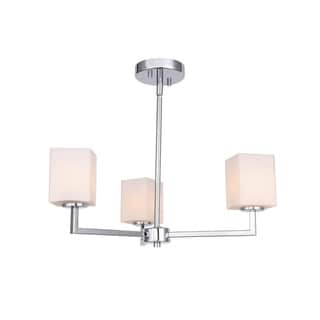 Woodbridge  18613CHRLE  Candice 3L Chandelier w/ LED (Opal Square Glass) - Chandeliers For Bedrooms by Overstock.com