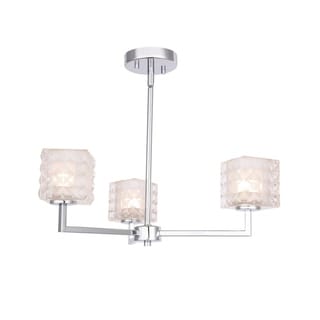 Woodbridge  21013CHRLE  Elise 3L Chandelier w/ LED (Clear Crystal Square) - Chandeliers For Bedrooms by Overstock.com
