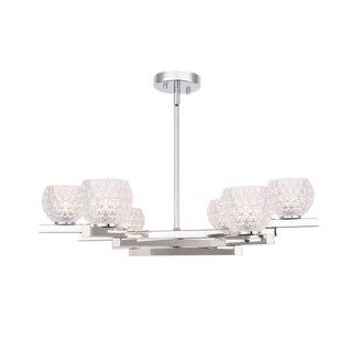 Woodbridge  18516CHRLE  Jewel 6L Chandelier w/ LED (Crystal Clear Ball) - Chandeliers For Bedrooms by Overstock.com