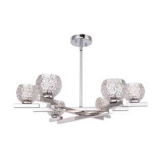 Woodbridge  18516CHRLE  Jewel 6L Chandelier w/ LED (Crystal Mercury Ball) - Chandeliers For Bedrooms by Overstock.com