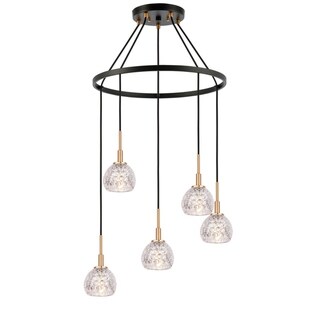 Woodbridge 21028CBZLE Elise 5L Pendant Chandelier w/LED (Mercury Crystal Ball) - Chandeliers For Bedrooms by Overstock.com