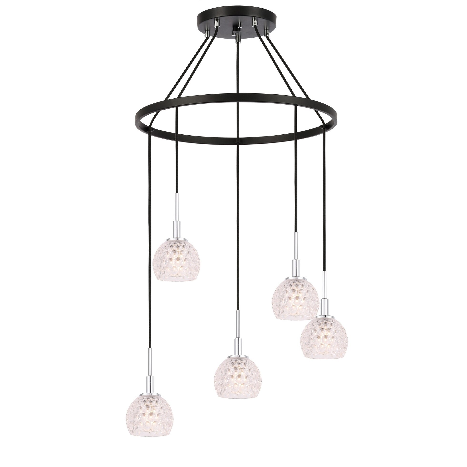 Woodbridge 21028CHZLE Elise 5L Pendant Chandelier w/LED (Clear Crystal Ball) - Chandeliers For Bedrooms by Overstock.com
