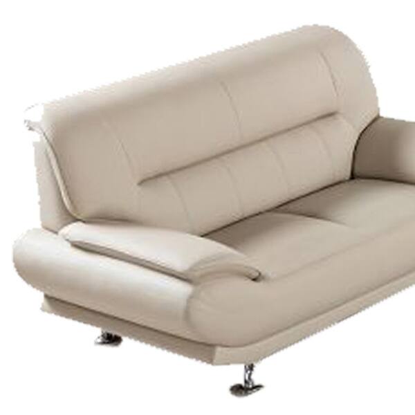 Shop Faux Leather Upholstered Wooden Sofa With Pillow Top Armrest