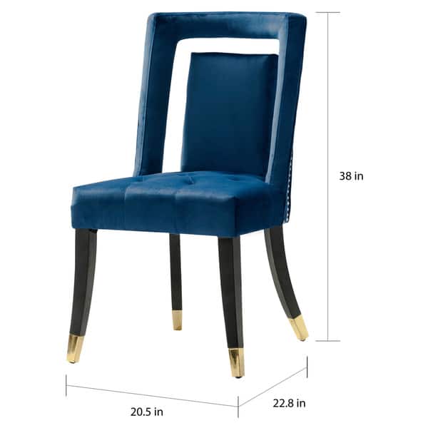 dimension image slide 0 of 2, Gracewood Hollow Dhruv Velvet Dining Chairs (Set of 2) - N/A
