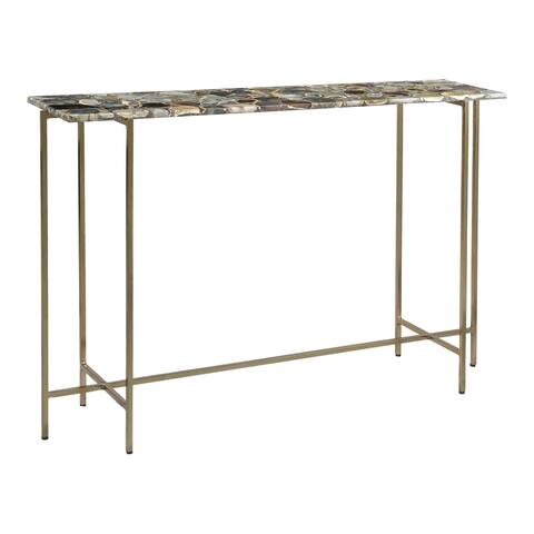 Aurelle Home Modern Agate and Iron Console Table