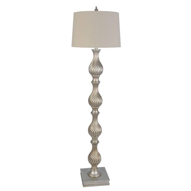 Lamps Per Se 68- inch Antique Silver Shelf Floor Lamp
