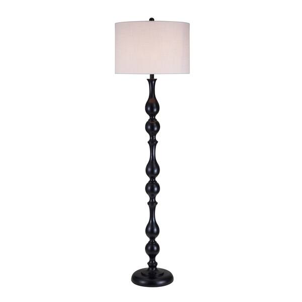 Resin 65 Turned Look Floor Lamp Black On Resin 65 Turned Look Floor Lamp